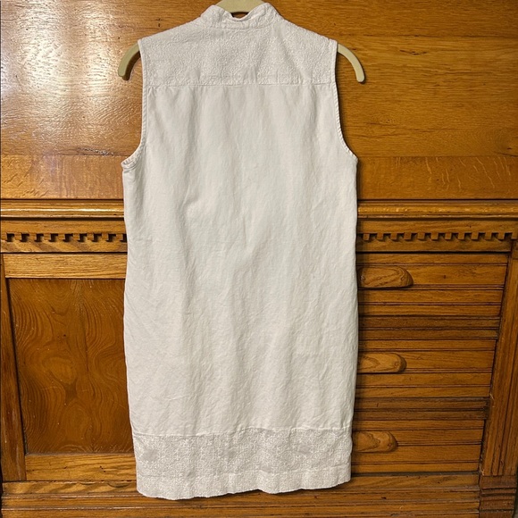 Etcetera White Sleeveless Textured Neckline & Hem Sheath Dress Summer Classy - Picture 2 of 11